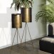 Blumentopf >WL7.171< (2-teilig) in Gold, Metall - 89x32cm (HxD)