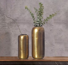 Dekovase >WL7.173< (2-teilig) in Gold, Aluminium - 40x16cm (HxD)