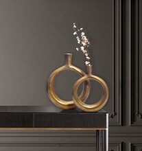 Dekovase >WL7.175< (2-teilig) in Gold, Aluminium - 35x45x7cm (BxHxT)