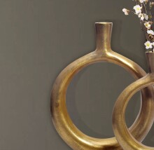 Dekovase >WL7.175< (2-teilig) in Gold, Aluminium - 35x45x7cm (BxHxT)