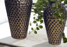 Dekovase >WL7.177< (2-teilig) in Gold, Aluminium - 51x26cm (HxD)