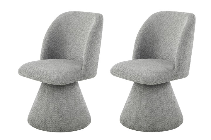 Esszimmerstuhl >BARI II S< (2er-Set) in Grau, 360° drehbar - 54x85x63cm (BxHxT)