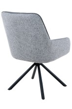 Esszimmerstuhl >FARO I S< (2er-Set) drehbar, Leder Grau - 62x90x67 (BxHxT)