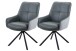Esszimmerstuhl >FARO I S< (2er-Set) drehbar, Leder Grau - 62x90x67 (BxHxT)