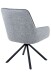 Esszimmerstuhl >FARO I S< (2er-Set) drehbar, Leder Grau - 62x90x67 (BxHxT)