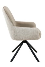 Esszimmerstuhl >FARO I S< (2er-Set) drehbar, Leder Beige - 62x90x67 (BxHxT)