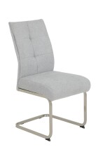 Freischwinger >INES S< (2er-Set) in Grau, Webstoff - 50x99x66cm (BxHxT)