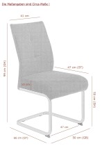 Freischwinger >INES S< (2er-Set) in Grau, Webstoff - 50x99x66cm (BxHxT)