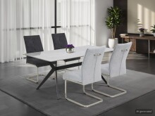 Freischwinger >INES S< (2er-Set) in Anthrazit, Webstoff - 50x99x66cm (BxHxT)