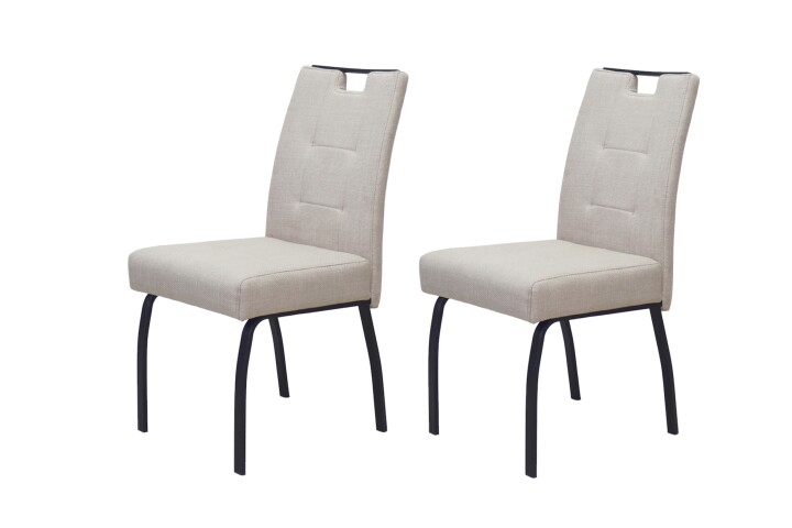 4-Fußstuhl >LINZ S< (2er-Set) in Beige, Webstoff - 49x97x64cm (BxHxT)