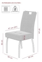 4-Fußstuhl >LINZ S< (2er-Set) in Beige, Webstoff - 49x97x64cm (BxHxT)