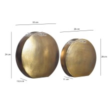 Dekovase >WL7.179< (2-teilig) in Gold, Aluminium - 35x34x14cm (BxHxT)