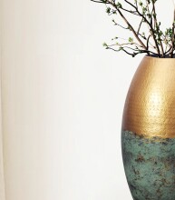 Dekovase >WL7.184< (2-teilig) in Gold, Aluminium - 47x25cm (HxD)