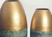 Dekovase >WL7.184< (2-teilig) in Gold, Aluminium - 47x25cm (HxD)
