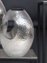 Dekovase >WL7.189< (2-teilig) in Silber, Aluminium - 29x39x17cm (BxHxT)