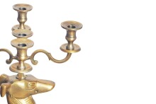Dekofigur >Candle-Dog< in Gold, Aluminium - 26x69x40cm (BxHxT)