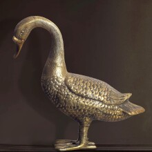 Dekofigur >Gans< in Gold, Aluminium - 46x42x19cm...