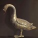 Dekofigur >Gans< in Gold, Aluminium - 46x42x19cm (BxHxT)