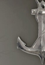 Hängedekoration >Anker< in Silber, Aluminium - 47x70x4cm (BxHxT)