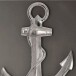 Hängedekoration >Anker< in Silber, Aluminium - 47x70x4cm (BxHxT)