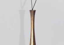 Dekovase >BOTTLE< in Gold, Aluminium - 100x14cm (HxD)