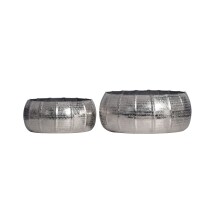 Dekovase >WL7.205< (2-teilig) in Silber, Aluminium - 17x39cm (HxD)