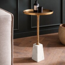 Beistelltisch >WL7.207< in Gold, Marmor / Aluminium...