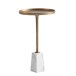 Beistelltisch >WL7.207< in Gold, Marmor / Aluminium - 58x34cm (HxT)