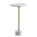 Beistelltisch >WL7.208< in Weiß, Marmor / Aluminium - 56x30cm (HxD)