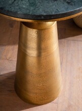 Beistelltisch >WL7.209< in Gold, Baroda Marmor & Aluminium - 57x40cm (HxD)