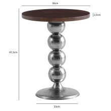 Beistelltisch >WL7.210< in Mango, Massivholz & Aluminium - 62x50cm (HxT)