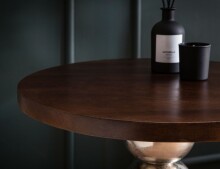 Beistelltisch >WL7.210< in Mango, Massivholz & Aluminium - 62x50cm (HxT)