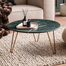 Couchtisch >WL7.211< in Grün / Gold, Baroda...