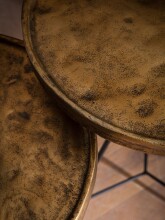 Satztisch >WL7.212< (2-teilig) in Gold, Aluminium & Metall - 63x38cm (HxD)