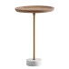 Beistelltisch >WL7.217< in Mango, Massivholz & Marmor  - 55x40cm (HxD)
