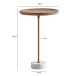 Beistelltisch >WL7.217< in Mango, Massivholz & Marmor  - 55x40cm (HxD)