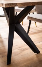 Esstisch >WL7.224< in Akazie, Massivholz & Metall - 160x80x76cm (LxBxH)