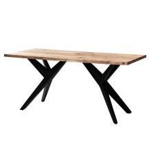 Schreibtisch >WL7.234< in Akazie, Massivholz & Metall - 160x80x76cm (LxBxH)