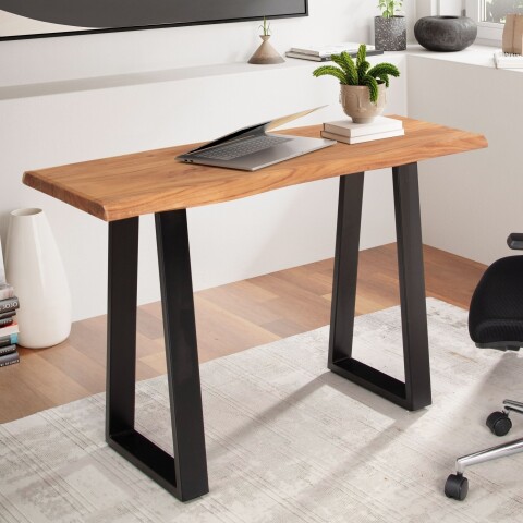 Konsolentisch >WL7.240< in Akazie, Massivholz & Metall - 118x41x76cm (LxBxH)