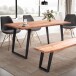 Esstisch >WL7.256< in Akazie, Massivholz & MEtall - 120x60x76cm (LxBxH)
