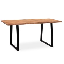 Schreibtisch >WL7.261< in Akazie / schwarz - 120x60x76 (LxBxH)