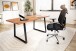 Schreibtisch >WL7.261< in Akazie / schwarz - 120x60x76 (LxBxH)