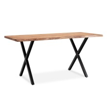 Schreibtisch >WL7.271< in Akazie / schwarz - 120x60x76 (LxBxH)