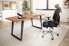 Schreibtisch >WL7.276< in Akazie / schwarz - 120x60x76 (LxBxH)