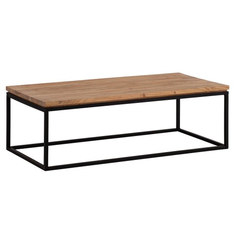 Couchtisch >WL7.309< in Akazie, Massivholz & Metall - 120x40x60cm (BxHxT)