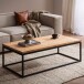 Couchtisch >WL7.309< in Akazie, Massivholz & Metall - 120x40x60cm (BxHxT)