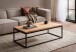 Couchtisch >WL7.309< in Akazie, Massivholz & Metall - 120x40x60cm (BxHxT)