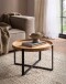Couchtisch >WL7.311< in Akazie, Massivholz & Metall - 35x60cm (HxD)