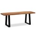 Sitzbank >WL7.285< in Akazie / Schwarz, Massivholz & Metall - 120x46x40 (BxHxT)