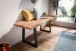 Sitzbank >WL7.285< in Akazie / Schwarz, Massivholz & Metall - 120x46x40 (BxHxT)